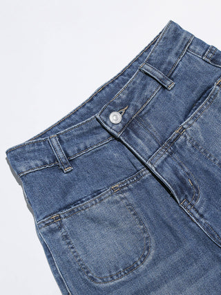 Blue Denim Bootcut Pants