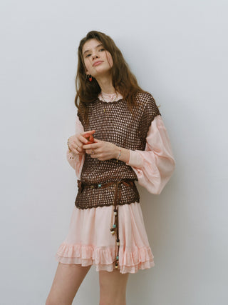 Bohemian Crochet Knit Top