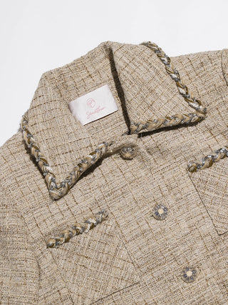 Braid Tweed Belted Jacket