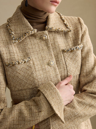 Braid Tweed Belted Jacket