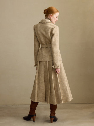 Braid Tweed Belted Jacket