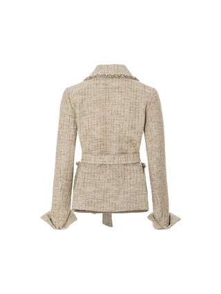 Braid Tweed Belted Jacket