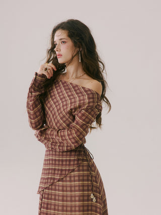 Brena Check Maxi Dress