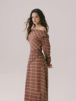 Brena Check Maxi Dress