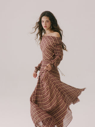 Brena Check Maxi Dress