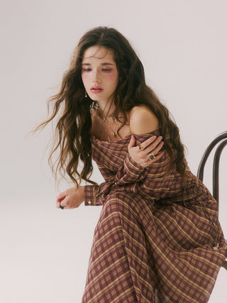 Brena Check Maxi Dress
