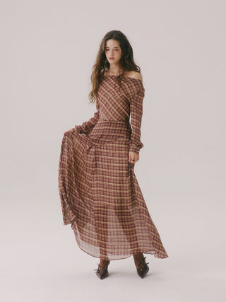 Brena Check Maxi Dress