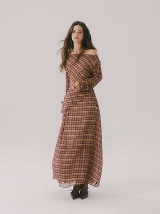 Brena Check Maxi Dress