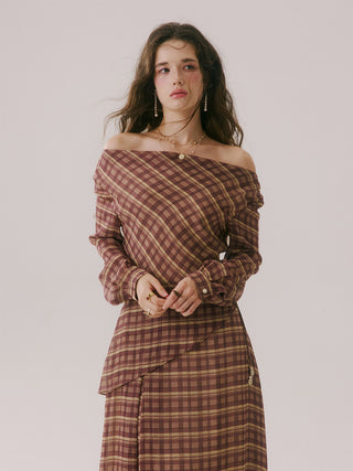 Brena Check Maxi Dress