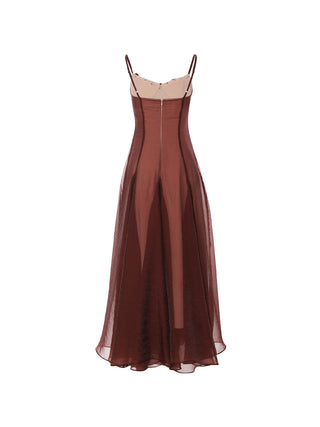 Brick Rosette Maxi Dress