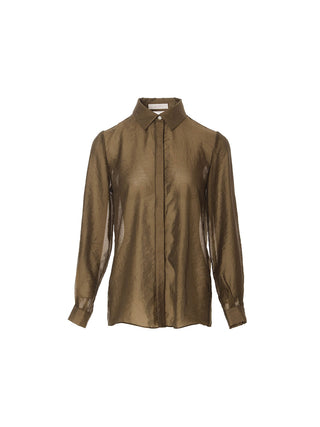 Bronze Pearl Button Blouse