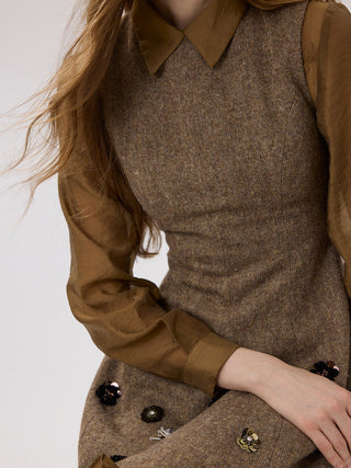 Bronze Pearl Button Blouse