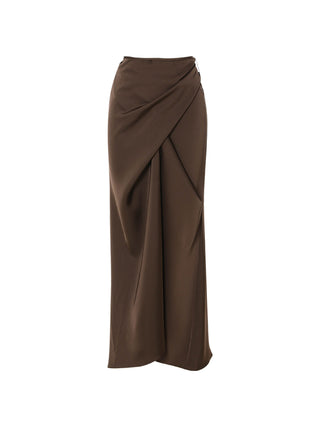 Brown Cross Wrap Skirt