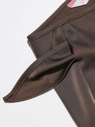 Brown Cross Wrap Skirt