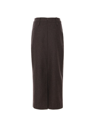 Burgundy Brown Wool Long Skirt
