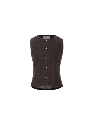 Burgundy Brown Wool Vest