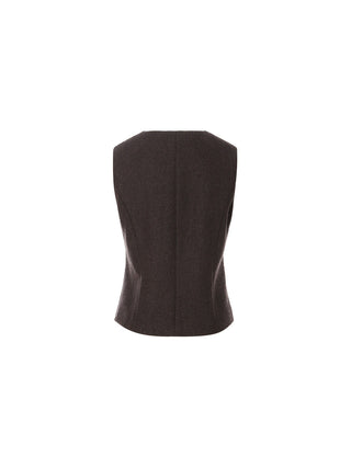 Burgundy Brown Wool Vest