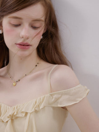 Butter milk Off-Shoulder Mini Dress