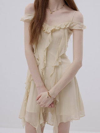 Butter milk Off-Shoulder Mini Dress