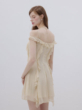 Butter milk Off-Shoulder Mini Dress