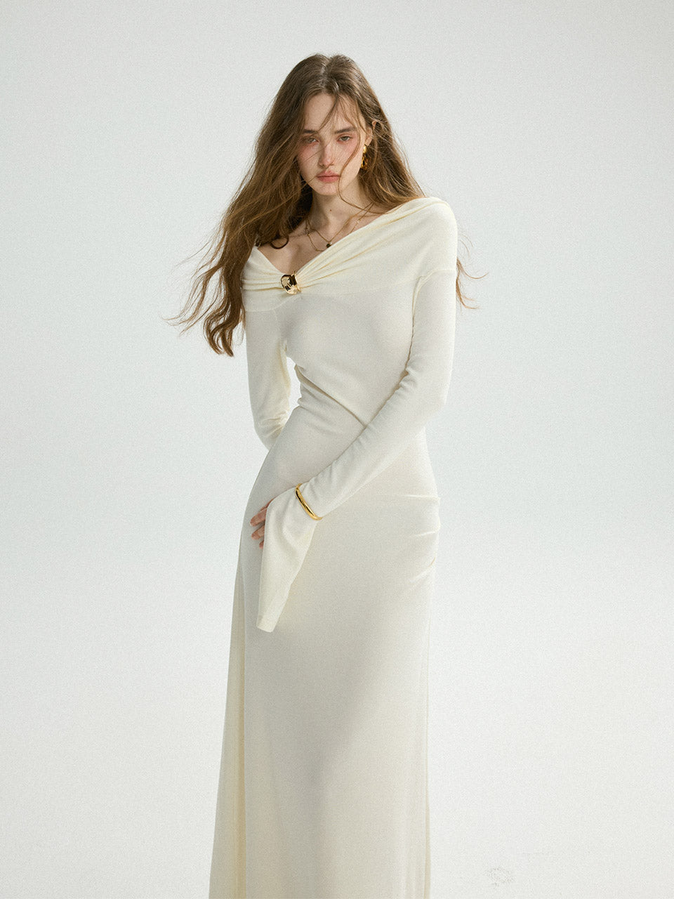 Calla Off-shoulder Maxi Dress | Elegant Ceremony Look | SINCETHEN