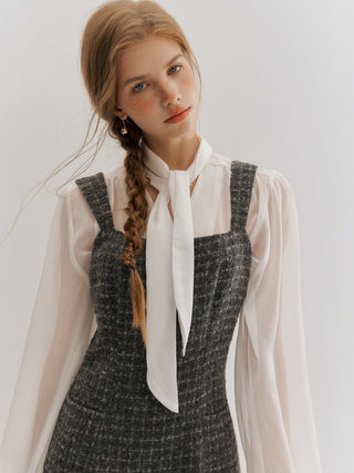 Camielle Sheer Tie Blouse