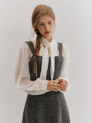 Camielle Sheer Tie Blouse