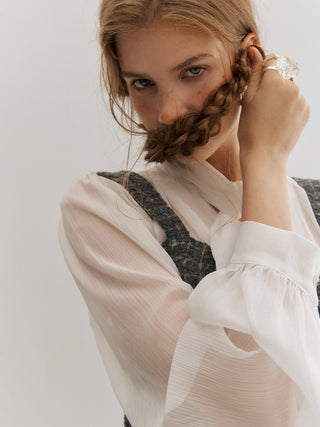 Camielle Sheer Tie Blouse