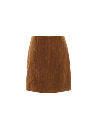 Caramel Herringbone Mini Skirt