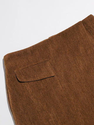 Caramel Herringbone Mini Skirt