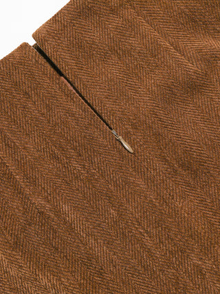 Caramel Herringbone Mini Skirt