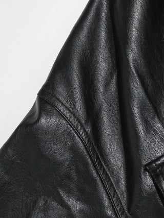 Carmen Belted Leather Jacket Black