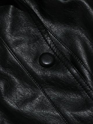 Carmen Belted Leather Jacket Black
