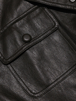 Carmen Belted Leather Jacket Dark Brown