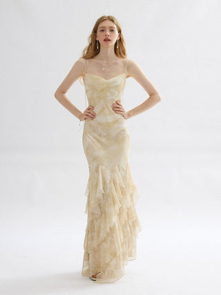 Chain Drop Sleeveless Long Dress