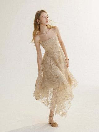 Champagne Veil Maxi Dress