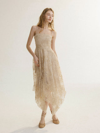 Champagne Veil Maxi Dress
