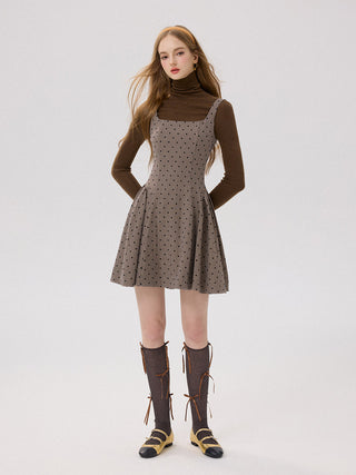 Check Dot Mini Dress