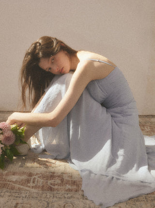 Clair Shirring Long Dress