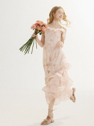 Clay Tiered Off-Shoulder Maxi Dress