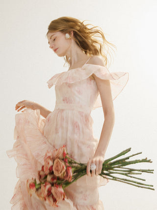 Clay Tiered Off-Shoulder Maxi Dress
