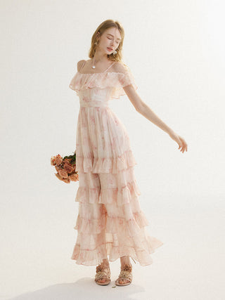 Clay Tiered Off-Shoulder Maxi Dress