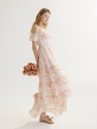 Clay Tiered Off-Shoulder Maxi Dress