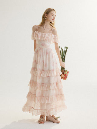 Clay Tiered Off-Shoulder Maxi Dress