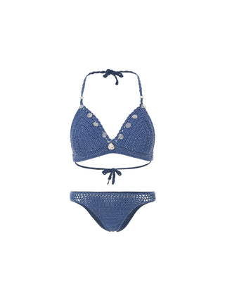 Model wearing the Cobalt Blue Bikini Set with vibrant color and sleek fit – ideal for resort vacations and beach getaways