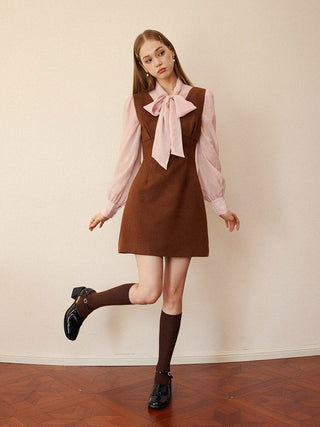 Cocoa V neck Mini Dress