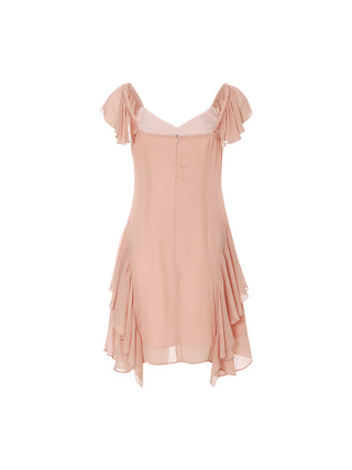 Coral Pink Ruffle Mini Dress
