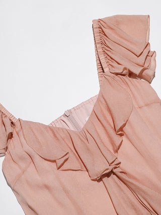 Coral Pink Ruffle Mini Dress