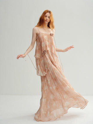 Corsage Layer Maxi Dress