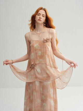 Corsage Layer Maxi Dress